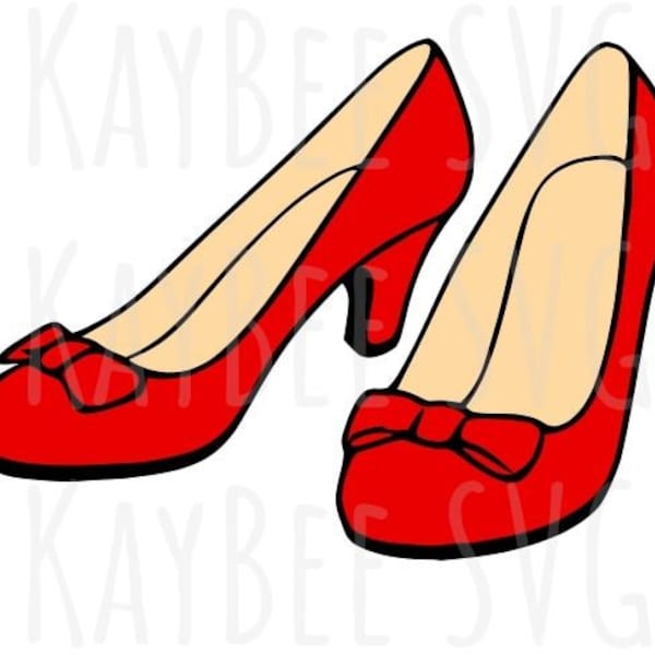 Ruby Slippers SVG PNG Jpg Clipart Digital Cut File Download for Cricut Silhouette Sublimation Printable Art - Commercial Use