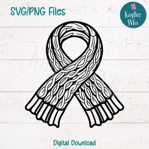 Schal SVG PNG gestrickte Silhouette für gemütliches Winterhandwerk und kaltes Wetter DIY-Projekte | Schneidedateien für Cricut, Sublimation, Lasergravur