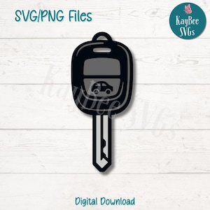 Autosleutelhanger SVG PNG-bestanden knippen voor Cricut, silhouet digitale download, lasergravure, afdrukbare sublimatie, commercieel gebruik clipart