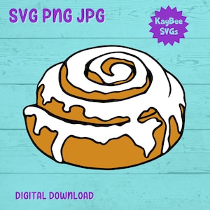 Cinnamon Roll SVG PNG JPG Clipart Digital Cut File Download for Cricut Silhouette Sublimation Printable Art - Commercial Use