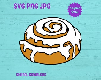 Cinnamon Roll SVG PNG JPG Clipart Digital Cut File Download for Cricut Silhouette Sublimation Printable Art - Commercial Use