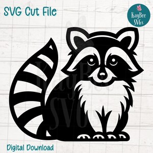Raton laveur SVG coupe fichier pour Cricut, Silhouette, téléchargement numérique, clipart imprimable, tout usage commercial, clipart, contour au pochoir laser