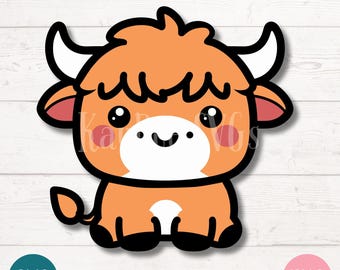 Highland Cow Clipart, SVG PNG, Cricut Silhouette (Digital Download)