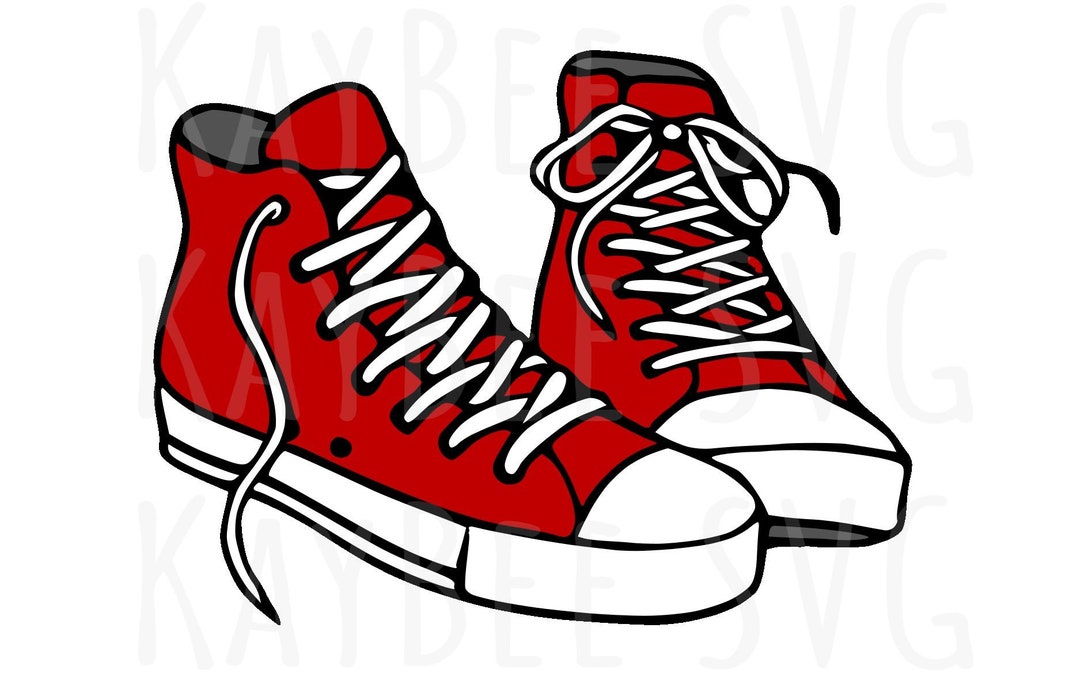 High-top Sneaker Shoes SVG PNG Jpg Clipart Digital Cut File - Etsy Canada