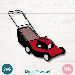 Rasenmäher SVG PNG Hofarbeit und Landschaftsgestaltung Clipart für Heimwerker- und Heimwerkerprojekte | Cut-Dateien für Cricut, Silhouette, Sublimation
