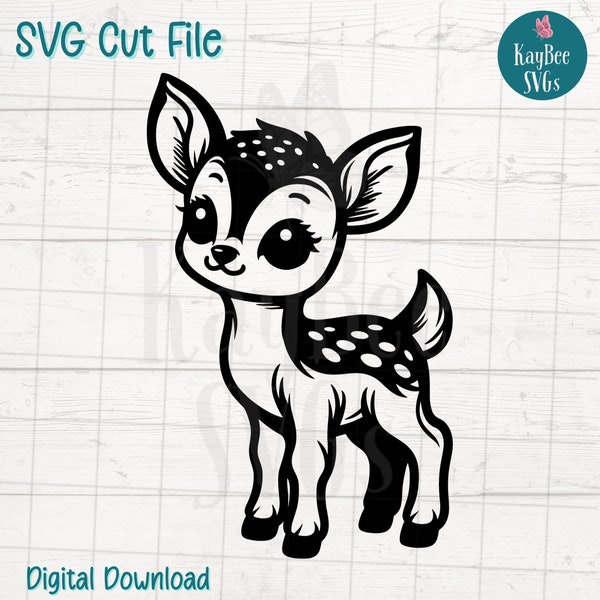 Fawn Baby Deer SVG Digital Cut File for Cricut, Silhouette, Engraving, Sublimation, Printable Art, T-Shirt, Mug Press- Commercial Use