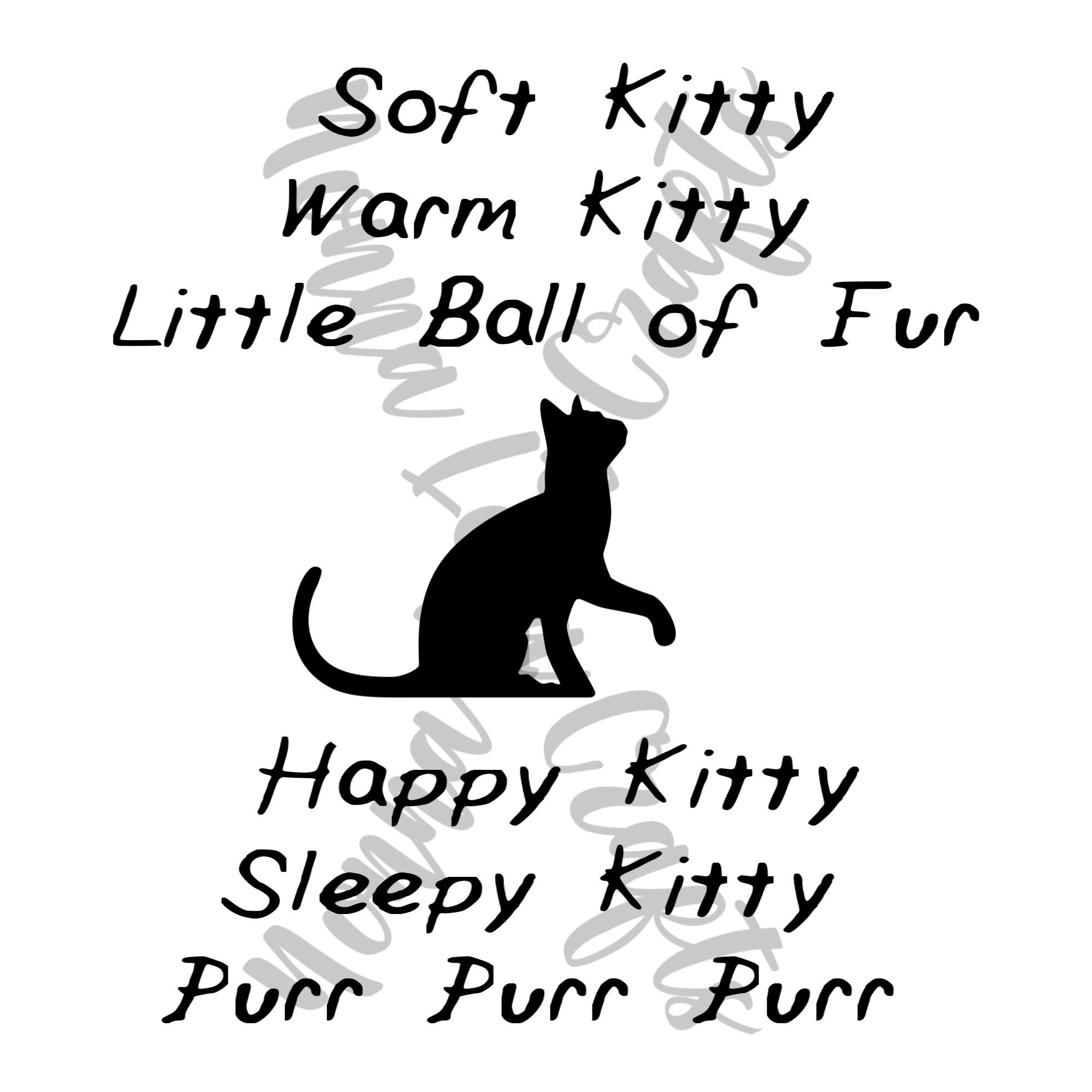 Big Bang Theory Soft Kitty Song SVG PNG JPG Clipart Cut Etsy