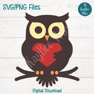 Coruja com Coração SVG PNG Love Bird Clipart para Dia dos Namorados e Artesanatos Fofos | Arquivo de Corte para Cricut, Silhueta, Gravação a Laser, Sublimação