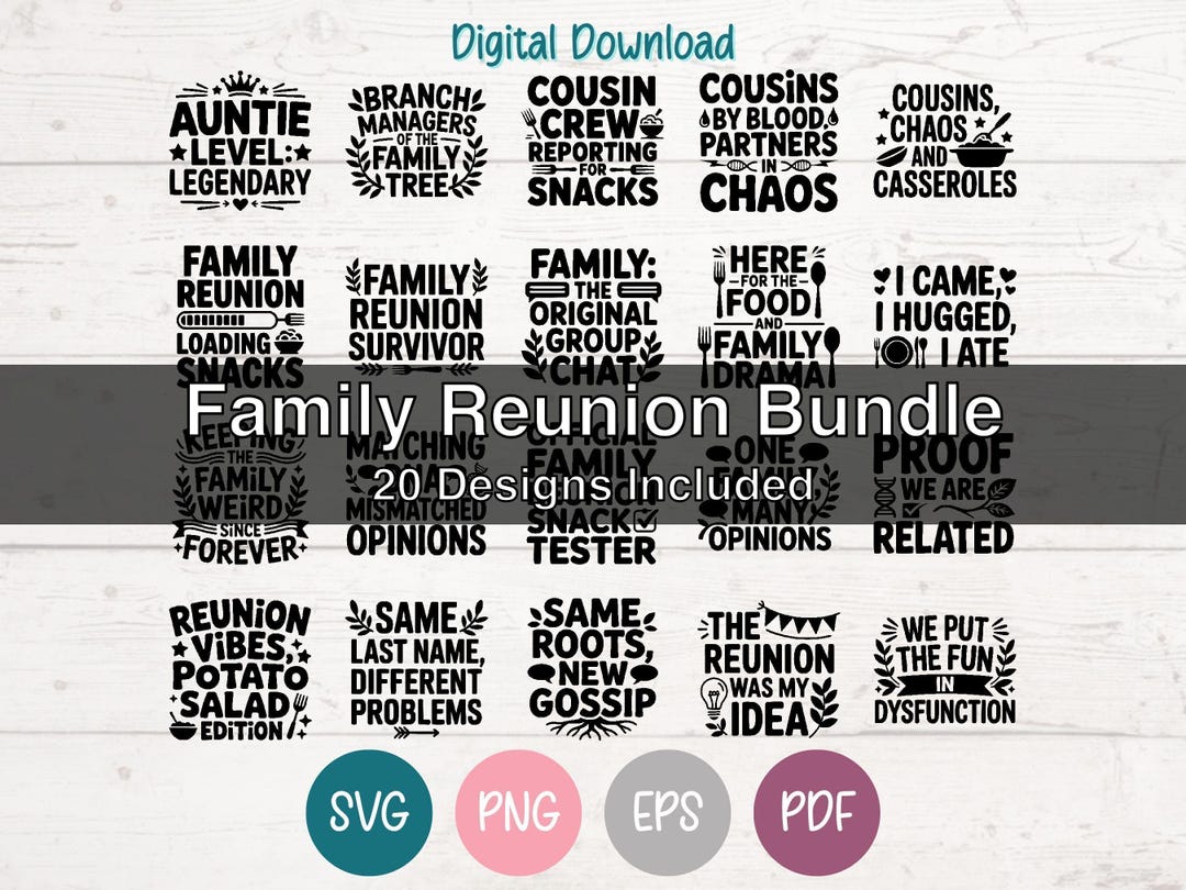 Family Reunion SVG Bundle - Cut Files for Cricut, Silhouette, Laser ...