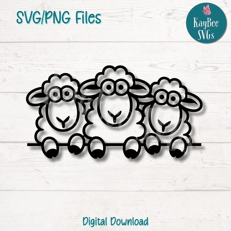 Peeking Sheep SVG PNG Clipart Cut Files for Cricut, Silhouette, Laser Engraving, Sublimation (Digital) image 2