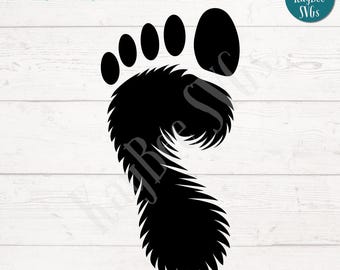 Bigfoot Footprint SVG PNG Clipart Cut Files for Cricut, Silhouette, Laser Engraving, Sublimation (Digital)