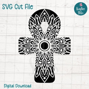 Egyptian Ankh SVG PNG Cut Files for Cricut, Silhouette Digital Download, Laser Engraving, Sublimation Printable, Commercial Use Clipart