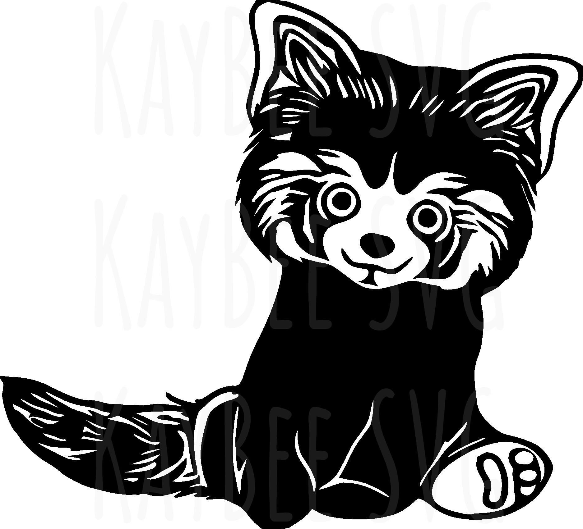 Red Panda SVG PNG JPG Clipart Digital Cut File Download for Etsy
