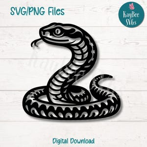 Cricut 用の Viper Snake SVG PNG カット ファイル、Silhouette デジタル ダウンロード、レーザー彫刻、昇華印刷可能、商用利用クリップアート