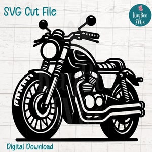 File di taglio SVG per motocicletta per Cricut, Silhouette, download digitale, clipart stampabile, uso commerciale, clip art, contorno stencil laser