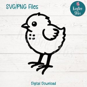 Poussin bébé SVG PNG coupés fichiers pour Cricut, téléchargement numérique silhouette, gravure laser, impression par sublimation, clipart pour usage Commercial