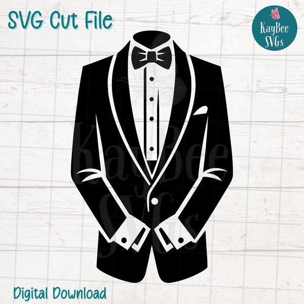 Tuxedo SVG Digital Cut File for Cricut, Silhouette, Engraving, Sublimation, Printable Art, T-Shirt, Mug Press - Commercial Use