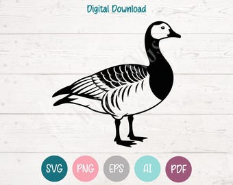 Barnacle Goose SVG PNG Clipart Cut Files for Cricut, Silhouette, Laser Engraving, Sublimation (Digital)