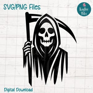 Grim Reaper SVG PNG Cut Files for Cricut & Silhouette, Digital Download Clipart for Sublimation, Laser Engraving, Commercial Use