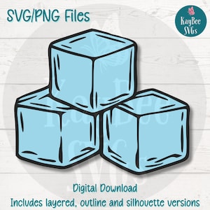 Fichiers de coupe de glaçons SVG pour Cricut & Silhouette, téléchargement numérique PNG, clipart imprimable, usage commercial, motifs en sublimation, gravure laser