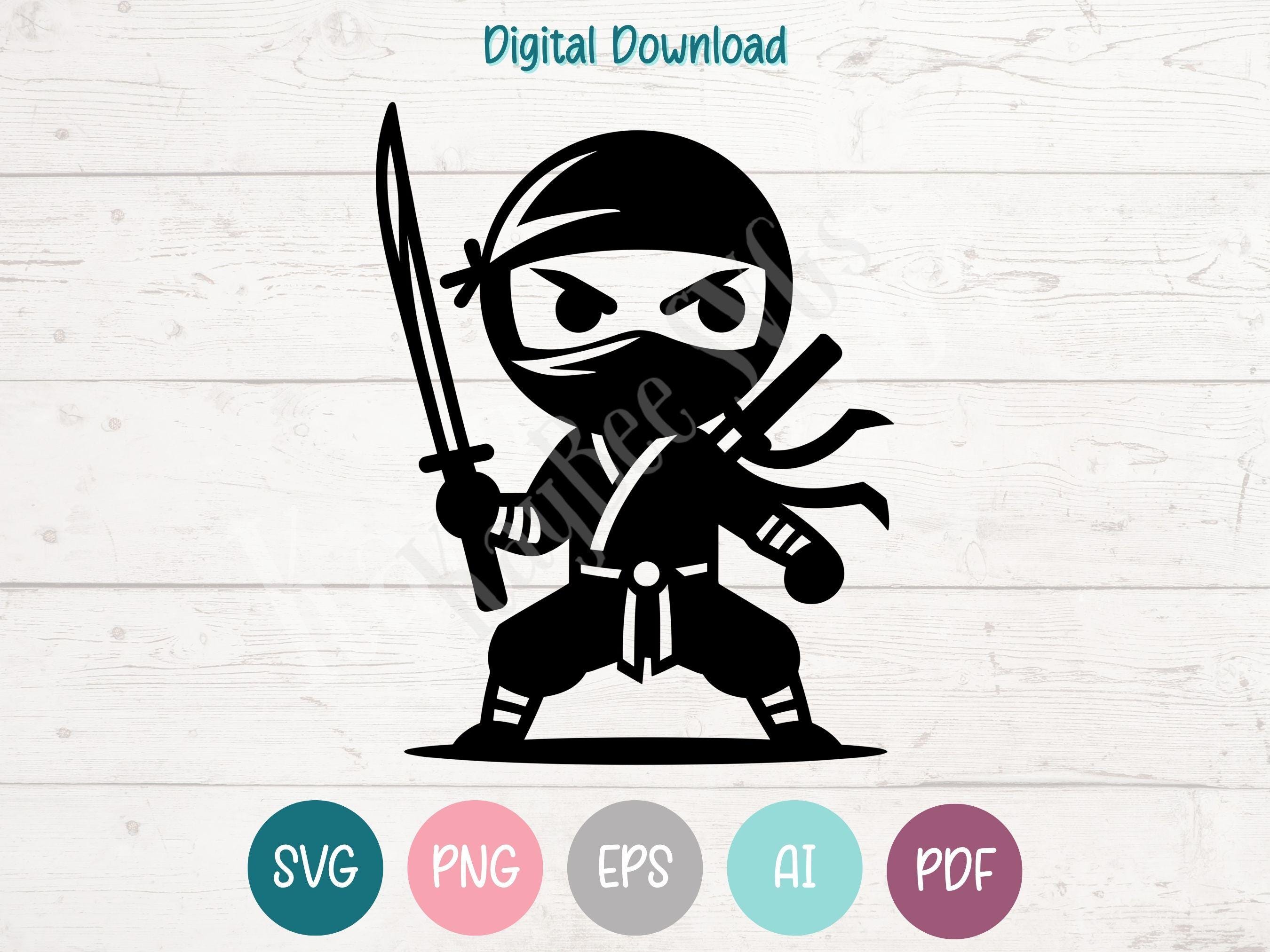 Ninja SVG PNG Clipart Cut Files for Cricut, Silhouette, Laser Engraving ...