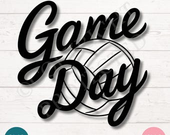 Volleyball Game Day SVG, PNG Clipart, Team Spirit Design (Digital)