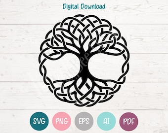 Celtic Tree of Life SVG: Clipart Cut Files for Cricut, Silhouette, Laser Engraving, Sublimation