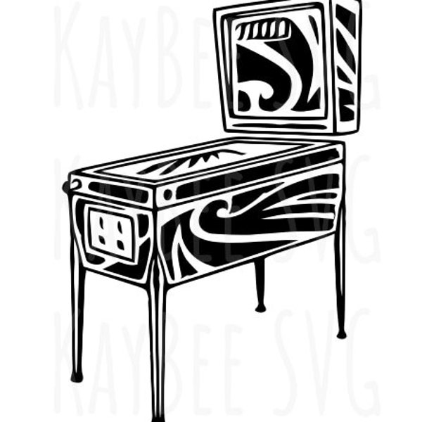 Pinball Machine Arcade Game SVG PNG JPG Clipart Digital Cut File Download for Cricut Silhouette - Commercial Use