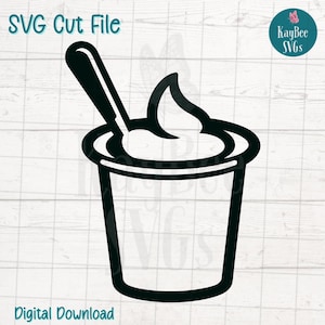 Yogurt SVG PNG Cut File for Cricut, Silhouette, Sublimation, Laser Engraving, Printable Clipart, Breakfast Food Snack Art