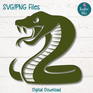 Cartoon cobra SVG png slang clipart voor jungle en reptielen ambachten | Bestand knippen voor Cricut, Silhouet, Lasergravure, Sublimatie, Afdrukbaar
