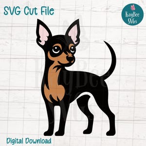 Miniature Pinscher Dog SVG PNG Cut Files for Cricut, Silhouette Digital Download, Laser Engraving, Sublimation Printable, Commercial Use