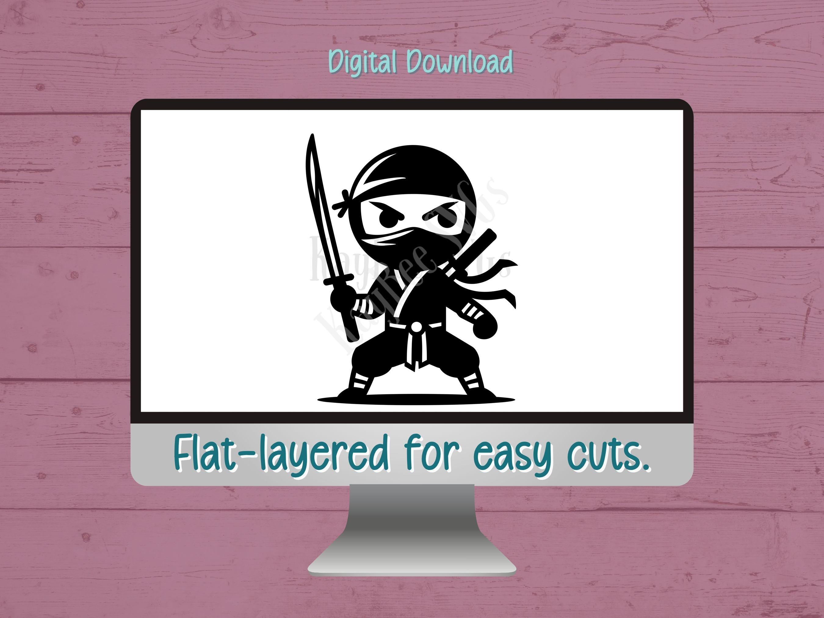 Ninja SVG PNG Clipart Cut Files for Cricut, Silhouette, Laser Engraving ...