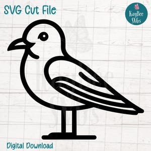 Gaivota SVG PNG Oceano Pássaro Clipart para Decoração Costeira e Artesanato de Praia | Arquivos de Corte para Cricut, Silhouette, Gravação a Laser, Sublimação
