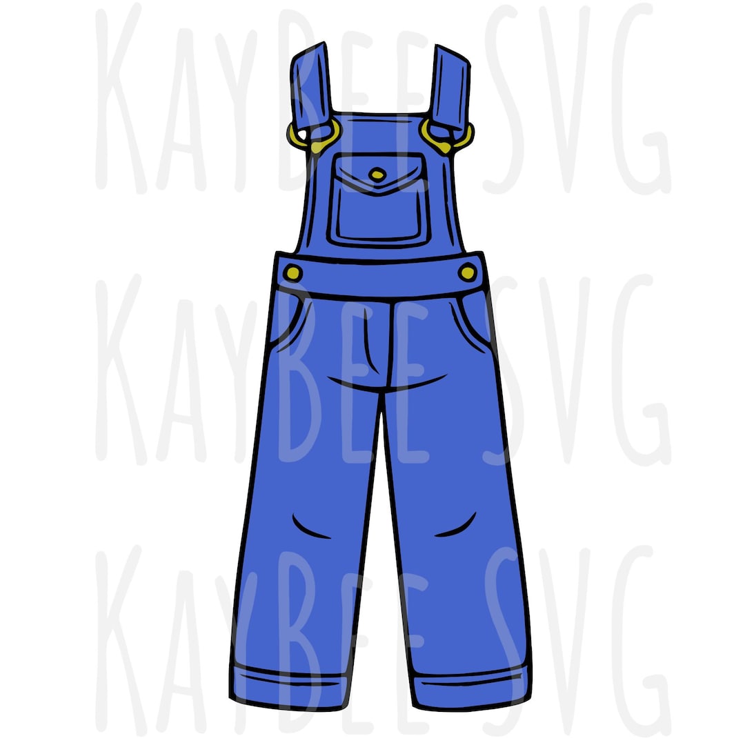 Denim Overalls SVG PNG JPG Clipart Cut File Download for Cricut