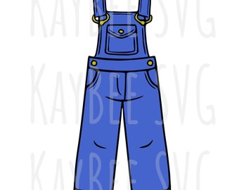Denim Overalls SVG PNG JPG Clipart Cut File Download for Cricut Silhouette Sublimation Printable Art - Commercial Use