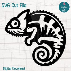 Archivos de corte SVG PNG de camaleón para Cricut, descarga digital de Silhouette, grabado láser, impresión por sublimación, imágenes prediseñadas para uso comercial