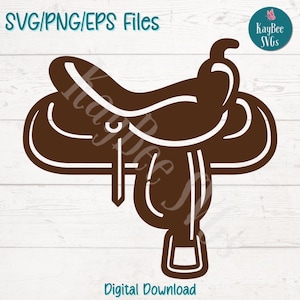 Western Pferdesattel SVG | PNG | EPS-Schnittdateien für Cricut, Silhouette, digitaler Download, druckbare Clipart, kommerzielle Nutzung ClipArt