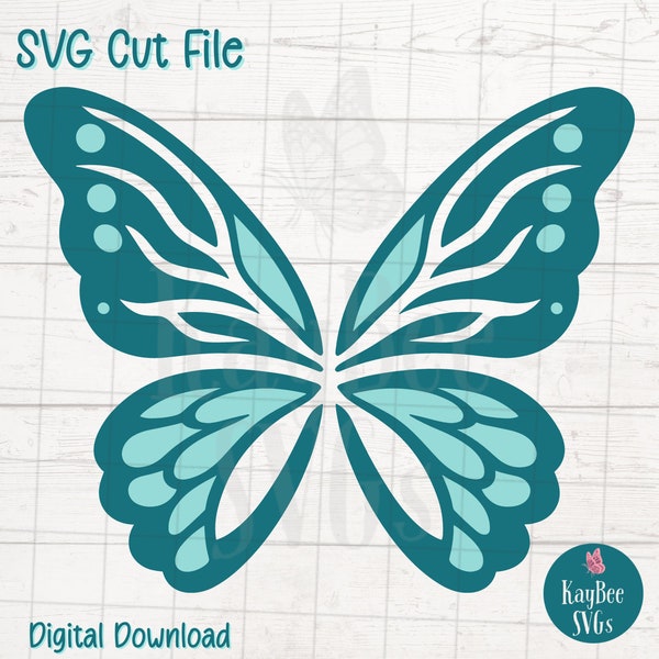 Fairy Wings SVG Cut File for Cricut, Silhouette, Digital Download, Printable Clipart, Commercial Use, Clip Art, Laser Stencil Layered