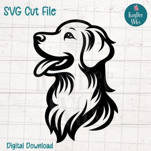 Arquivos de corte SVG PNG de cachorro Golden Retriever para Cricut, download digital de silhueta, gravação a laser, impressão por sublimação, uso comercial