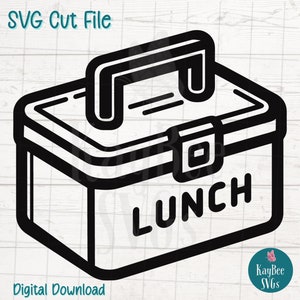File di taglio digitale SVG Lunch Box per Cricut, Silhouette, incisione, sublimazione, arte stampabile, magliette, pressa per tazze - uso commerciale