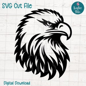 Arquivos de corte SVG PNG de cabeça de águia americana para Cricut, download digital, gravação a laser, sublimação, clipart para impressão, clipart para uso comercial