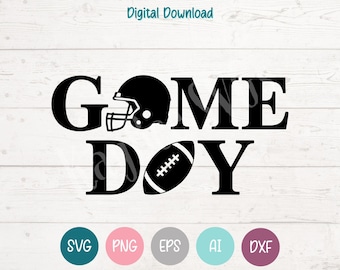 Football Game Day SVG, Cricut Silhouette Cut Files (Digital Download)