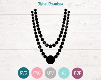 String of Pearls Necklace SVG, Cricut, Silhouette Cut Files (Digital Download)
