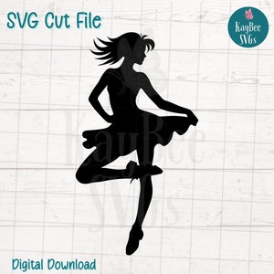 Ierse danseres SVG PNG Step Dancing clipart voor Ierse cultuur en vakantie ambachten | Snijbestand voor Cricut, silhouet, lasergravure, afdrukbaar