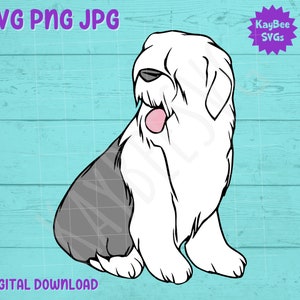 Old English Sheepdog Dog SVG File Cricut Download Dog Face 