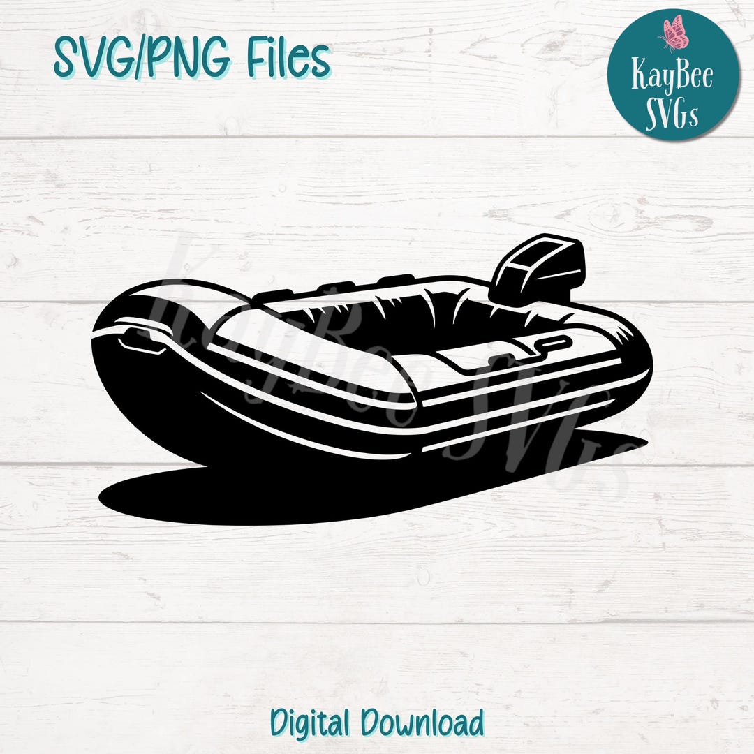 Inflatable Boat SVG: Clipart Cut Files for Cricut, Silhouette, Laser ...