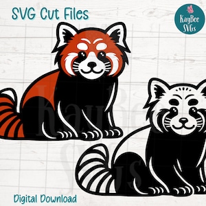 Red Panda SVG Digital Cut Files for Cricut, Silhouette, Engraving, Sublimation, Printable Art, T-Shirt, Mug Press - Commercial Use