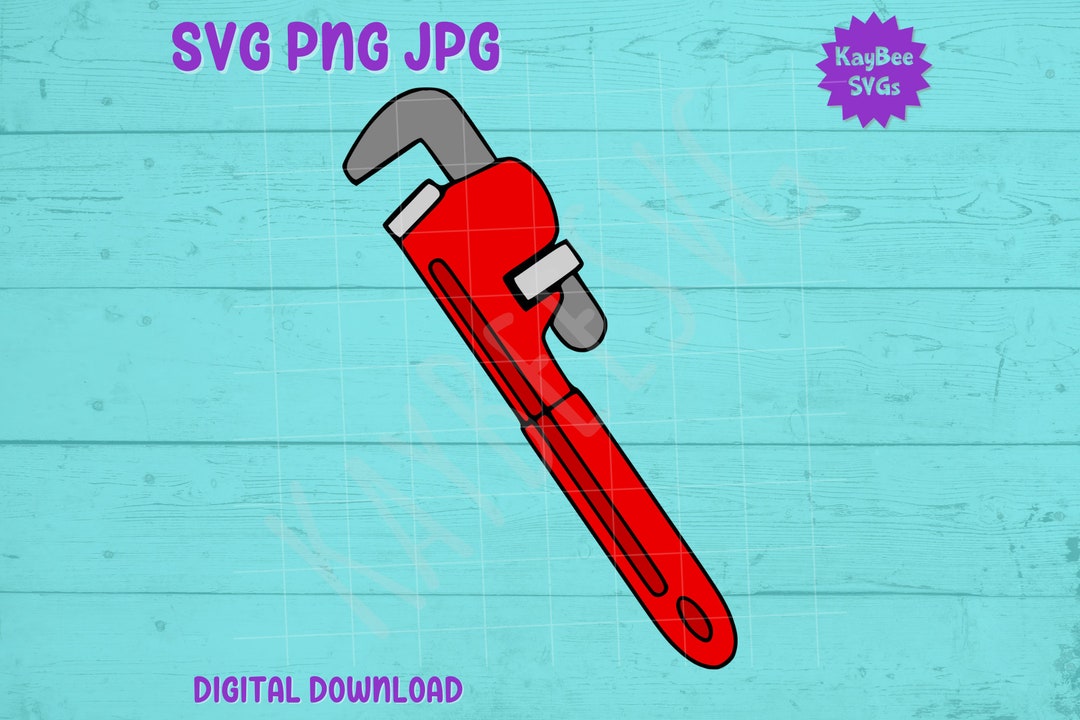 Pipe Wrench SVG PNG Jpg Clipart Digital Cut File Download for Cricut