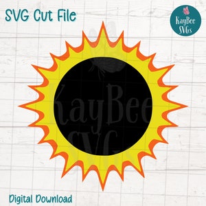 Zonsverduistering SVG PNG hemelse clipart voor wetenschap en astronomie | Bestanden knippen voor cricut, silhouet, lasergravure en sublimatie