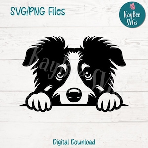 Peeking Australian Shepherd SVG PNG Dog Clipart for Window and Pet Lover Crafts | Cut File for Cricut, Silhouette, Laser Engraving, Print